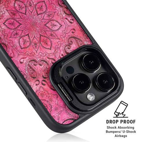 Pink Zen Ginseng iPhone 15 Pro Kickstand Case